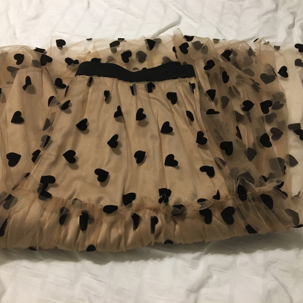 Skirt Heart Mesh Overlay